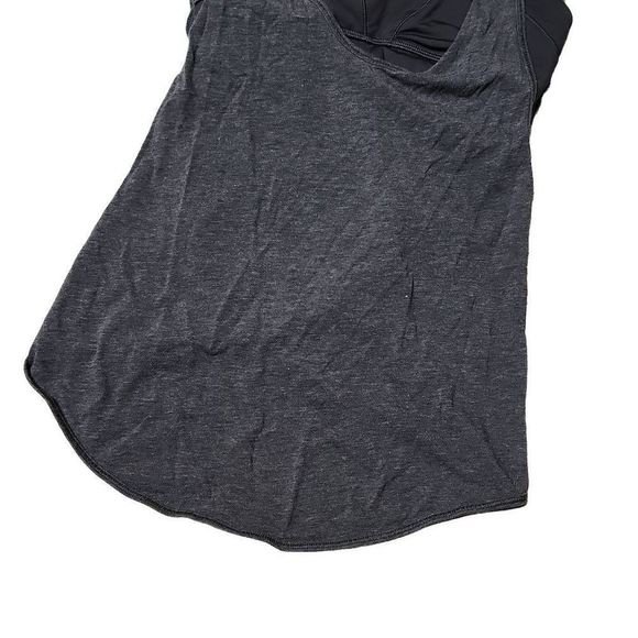 Lululemon exposed bra tank black grey criss cross back - Picture 7 of 7
